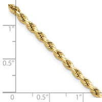 14k 3mm Semi-solid D/C Rope Chain-DH021-7