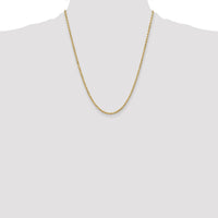 14K 22 inch 3mm Semi Solid Diamond-cut Rope with Lobster Clasp Chain-DH021-22