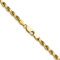 14K 16 inch 3.5mm Semi Solid Diamond-cut Rope with Lobster Clasp Chain-DH025-16