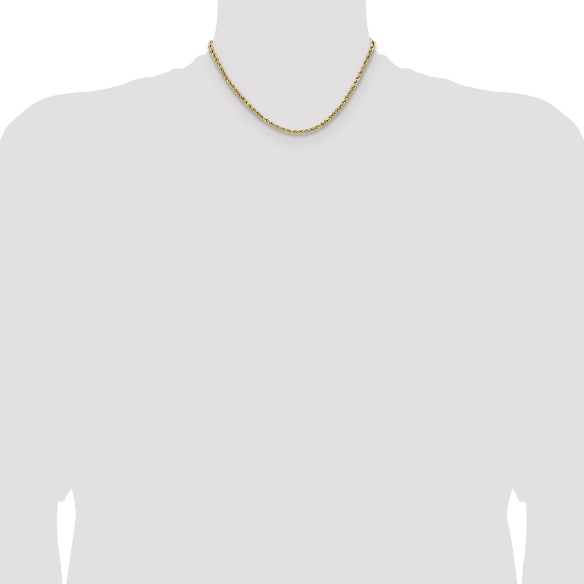 14k 3.5mm Semi-solid D/C Rope Chain-DH025-16