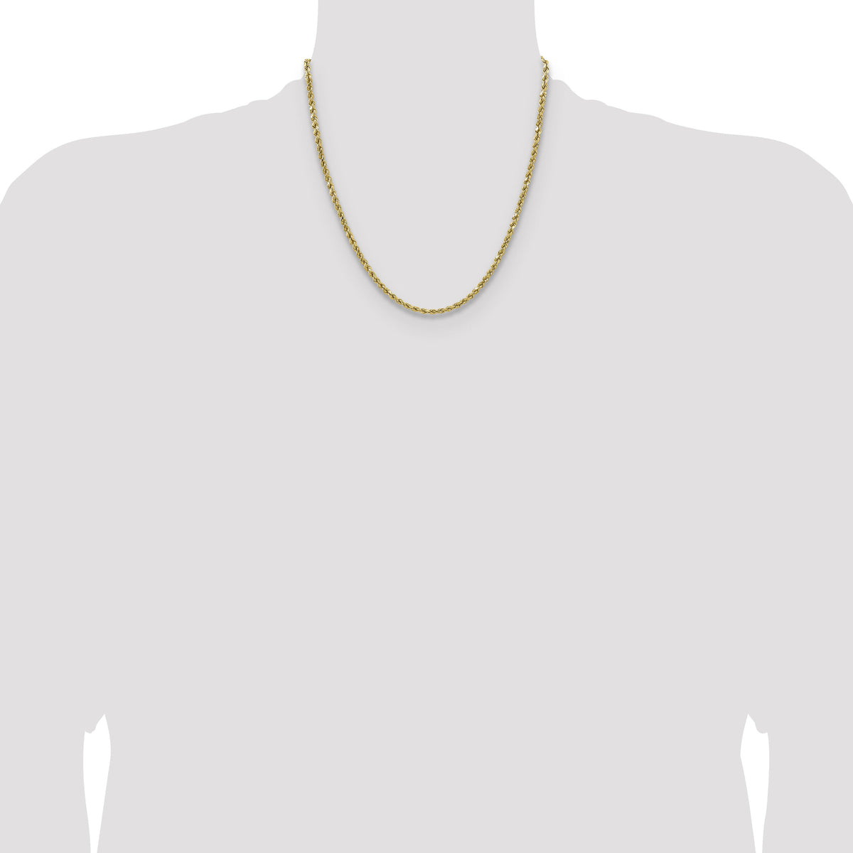 14k 3.5mm Semi-solid D/C Rope Chain-DH025-20