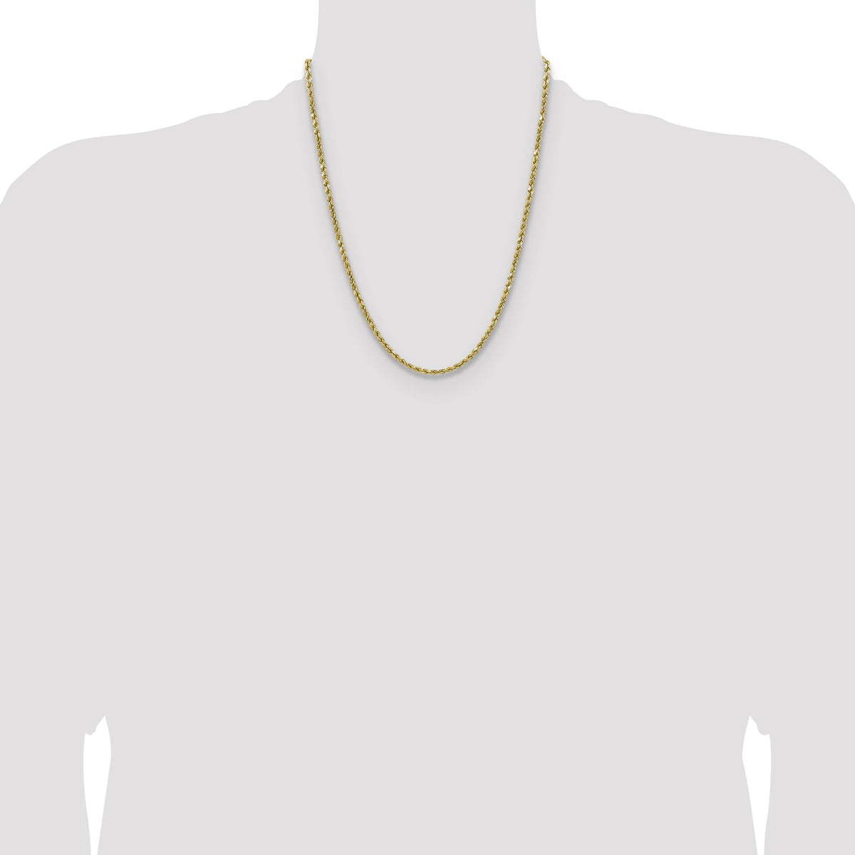 14k 3.5mm Semi-solid D/C Rope Chain-DH025-22