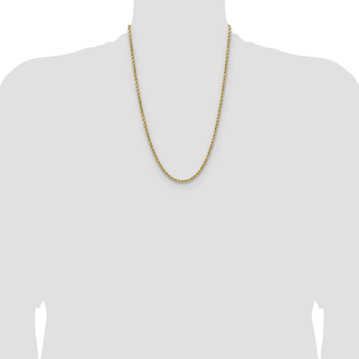 14k 3.5mm Semi-solid D/C Rope Chain-DH025-24