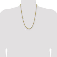 14k 3.5mm Semi-solid D/C Rope Chain-DH025-24