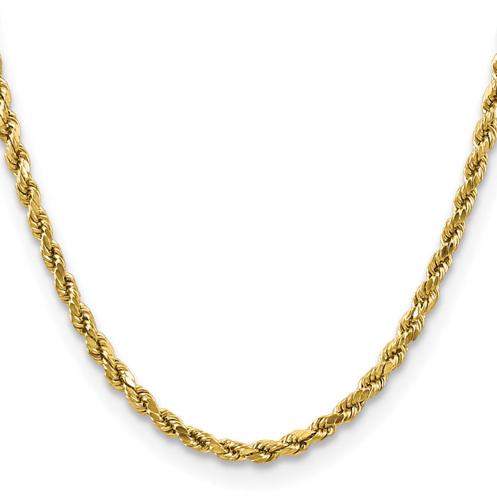 14k 4mm Semi-solid D/C Rope Chain-DH030-20