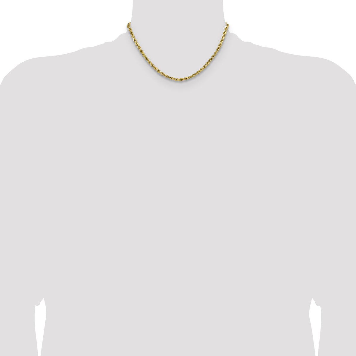 14k 4mm Semi-solid D/C Rope Chain-DH030-16