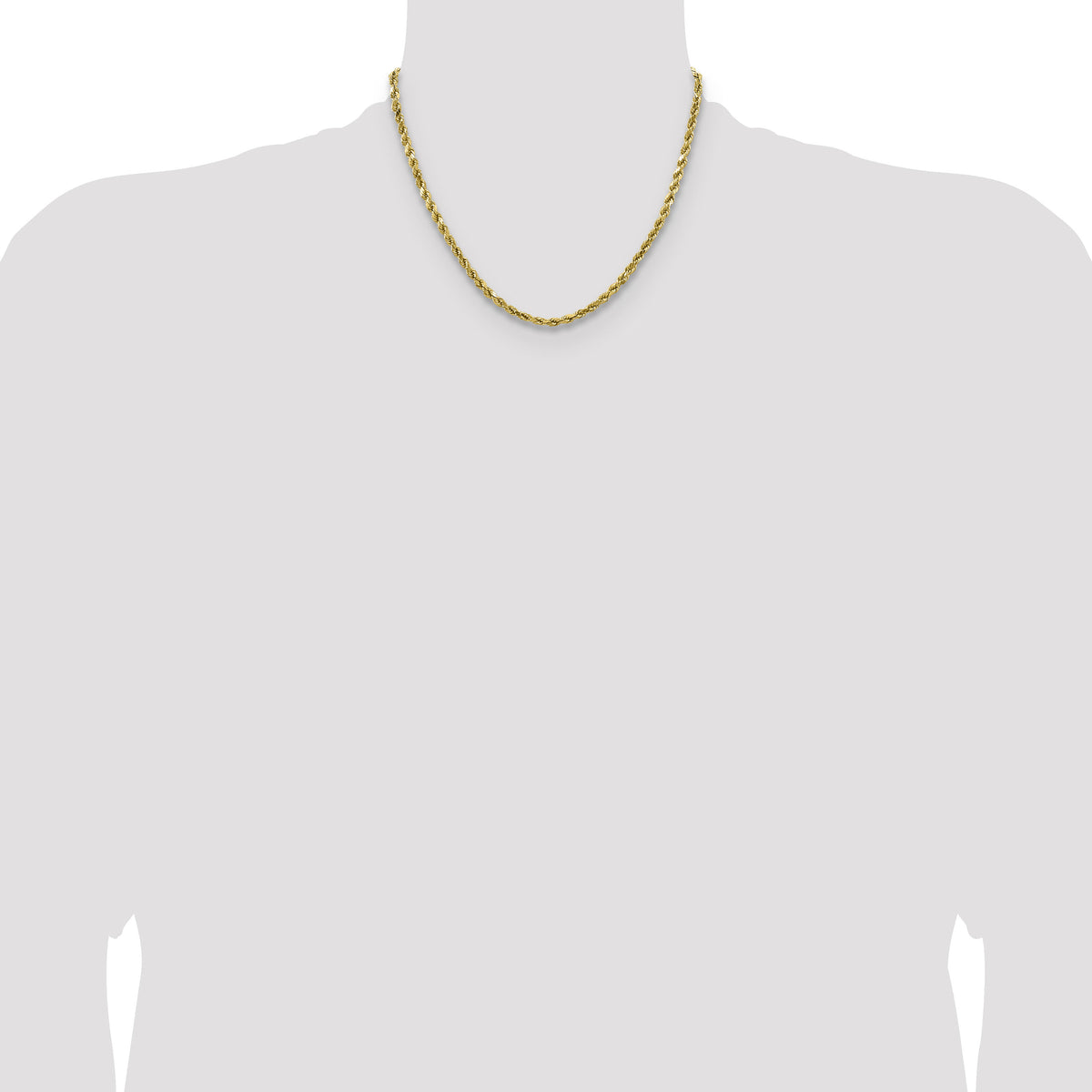 14k 4mm Semi-solid D/C Rope Chain-DH030-18