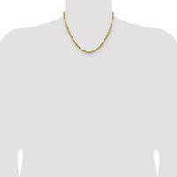 14K 18 inch 4mm Semi Solid Diamond-cut Rope with Lobster Clasp Chain-DH030-18