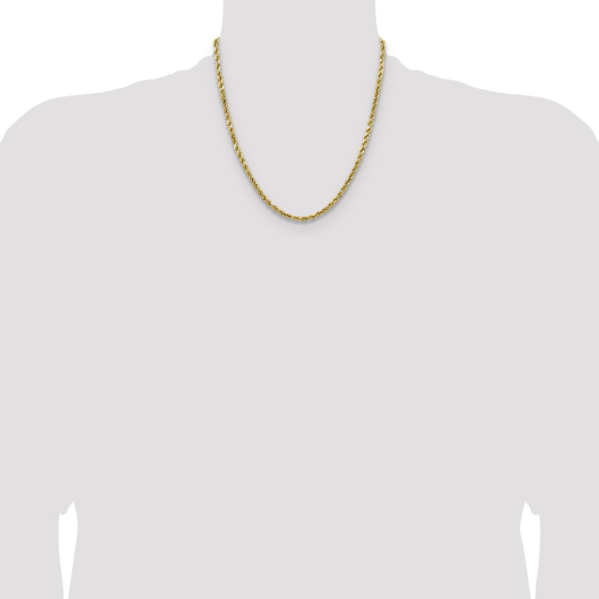 14k 4mm Semi-solid D/C Rope Chain-DH030-20