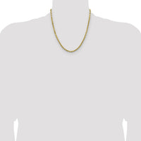 14k 4mm Semi-solid D/C Rope Chain-DH030-20