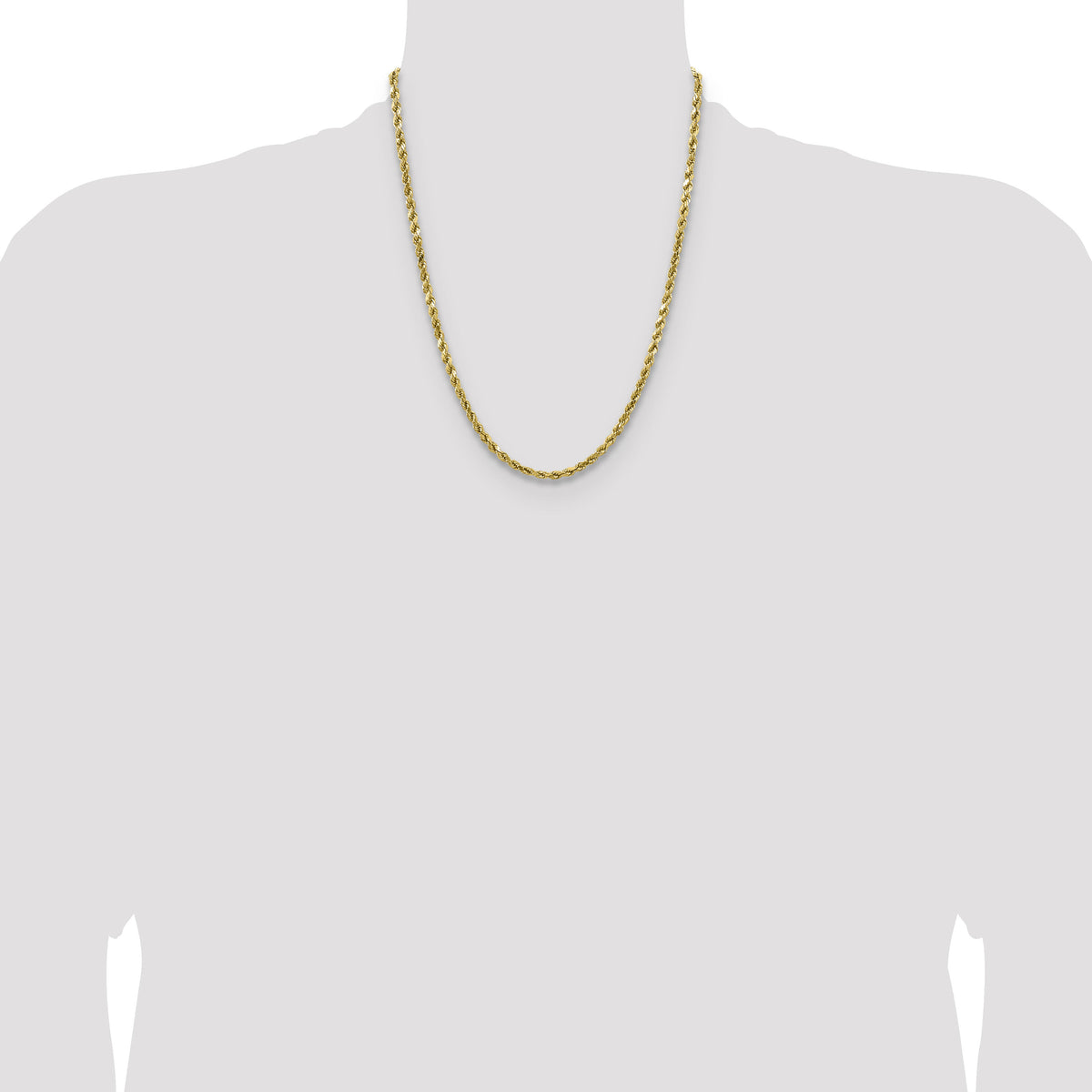14k 4mm Semi-solid D/C Rope Chain-DH030-22