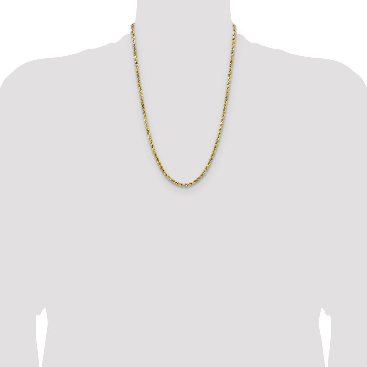 14k 4mm Semi-solid D/C Rope Chain-DH030-24
