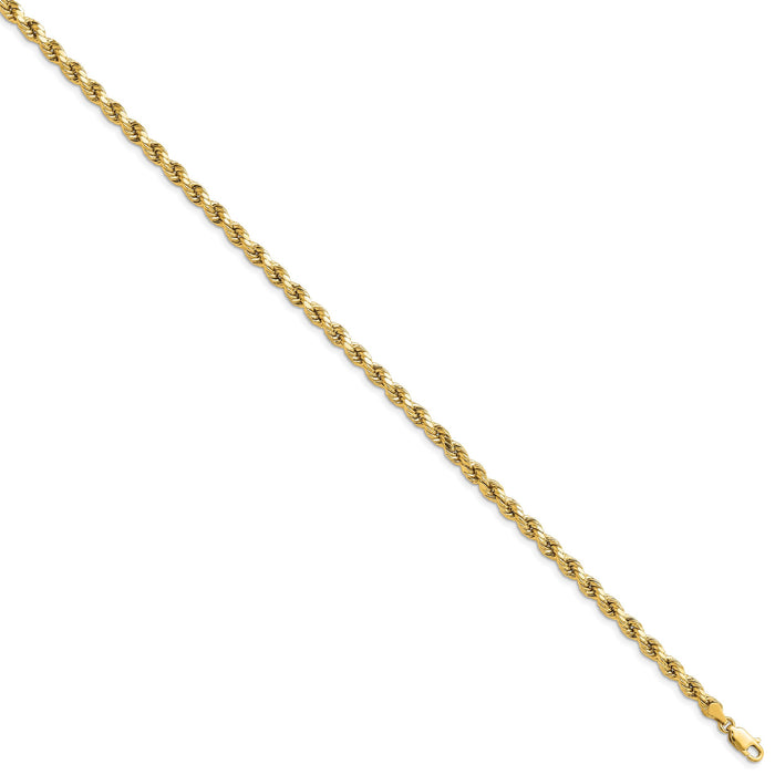 14k 4mm Semi-solid D/C Rope Chain-DH030-7