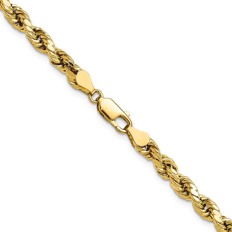 14K 20 inch 4.9mm Semi Solid Diamond-cut Rope with Lobster Clasp Chain-DH035-20