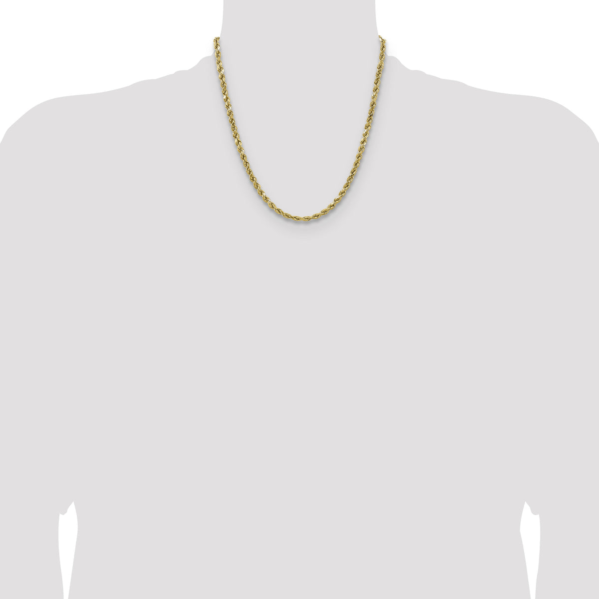 14k 4.9mm Semi-solid D/C Rope Chain-DH035-20