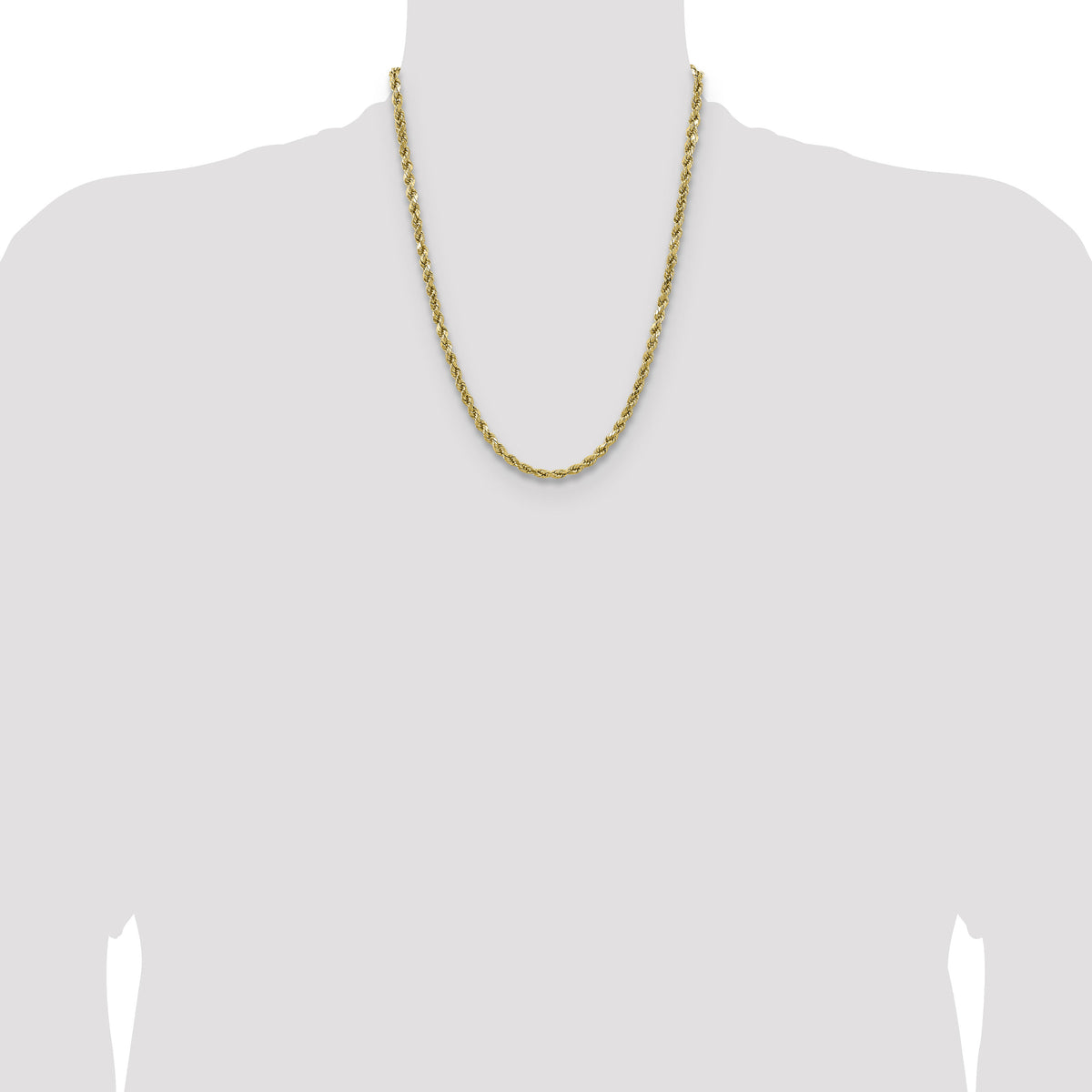 14k 4.9mm Semi-solid D/C Rope Chain-DH035-22