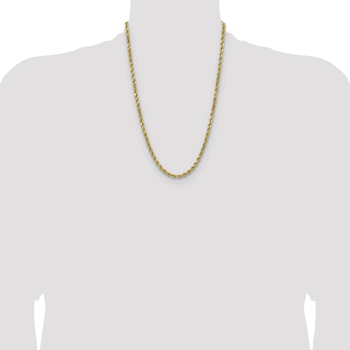 14k 4.9mm Semi-solid D/C Rope Chain-DH035-24