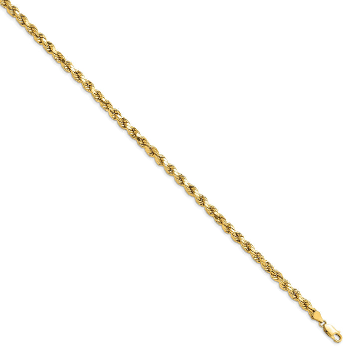 14k 4.9mm Semi-solid D/C Rope Chain-DH035-8