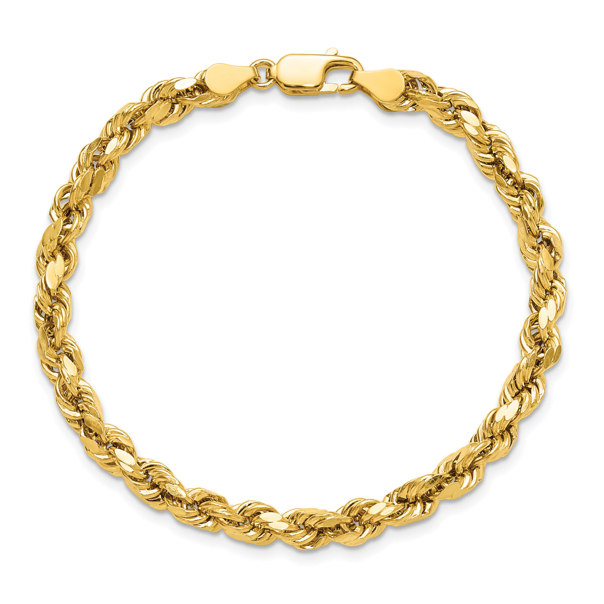 14k 4.9mm Semi-solid D/C Rope Chain-DH035-8