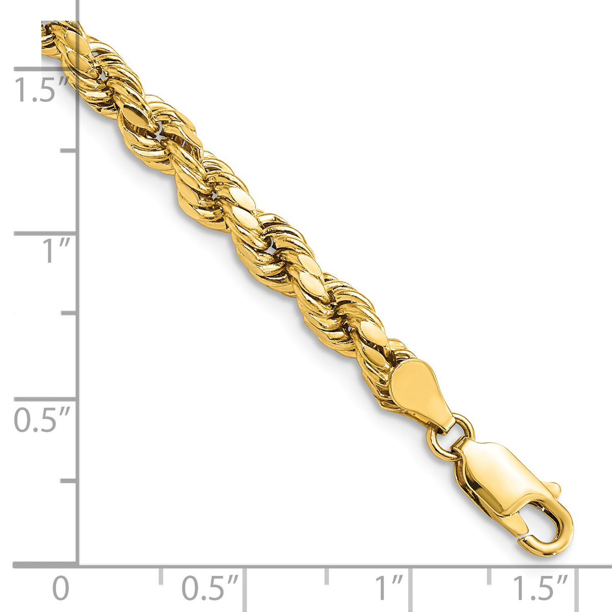 14k 4.9mm Semi-solid D/C Rope Chain-DH035-7