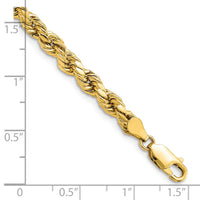 14k 4.9mm Semi-solid D/C Rope Chain-DH035-8
