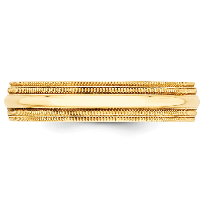 14KY 5mm Double Milgrain Comfort Fit Band-DMC050