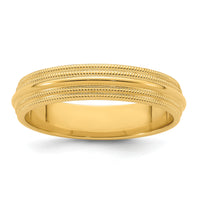 14KY 5mm Double Milgrain Comfort Fit Band-DMC050