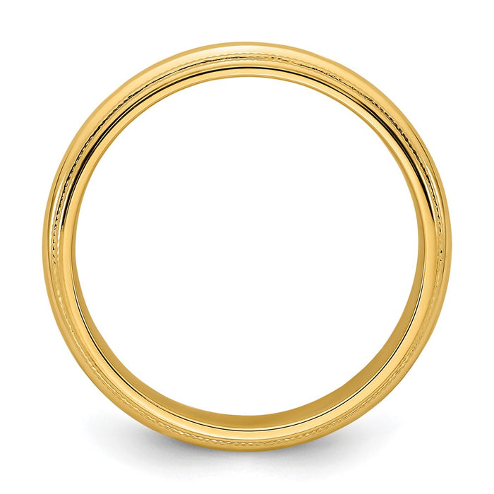 14k Yellow Gold 6mm Double Milgrain Comfort Fit Wedding Band-DMC060