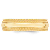 14KY 6mm Double Milgrain Comfort Fit Band-DMC060