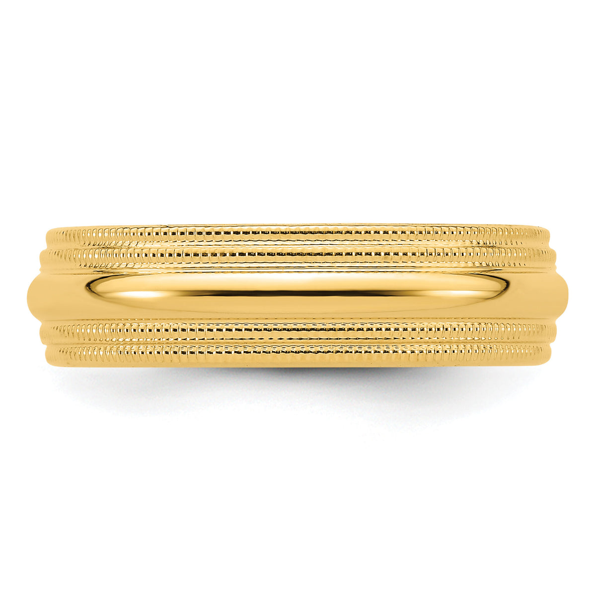 14KY 6mm Double Milgrain Comfort Fit Band-DMC060