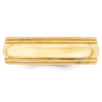 14KY 7mm Double Milgrain Comfort Fit Band-DMC070
