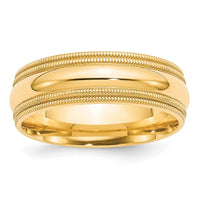 14KY 7mm Double Milgrain Comfort Fit Band-DMC070