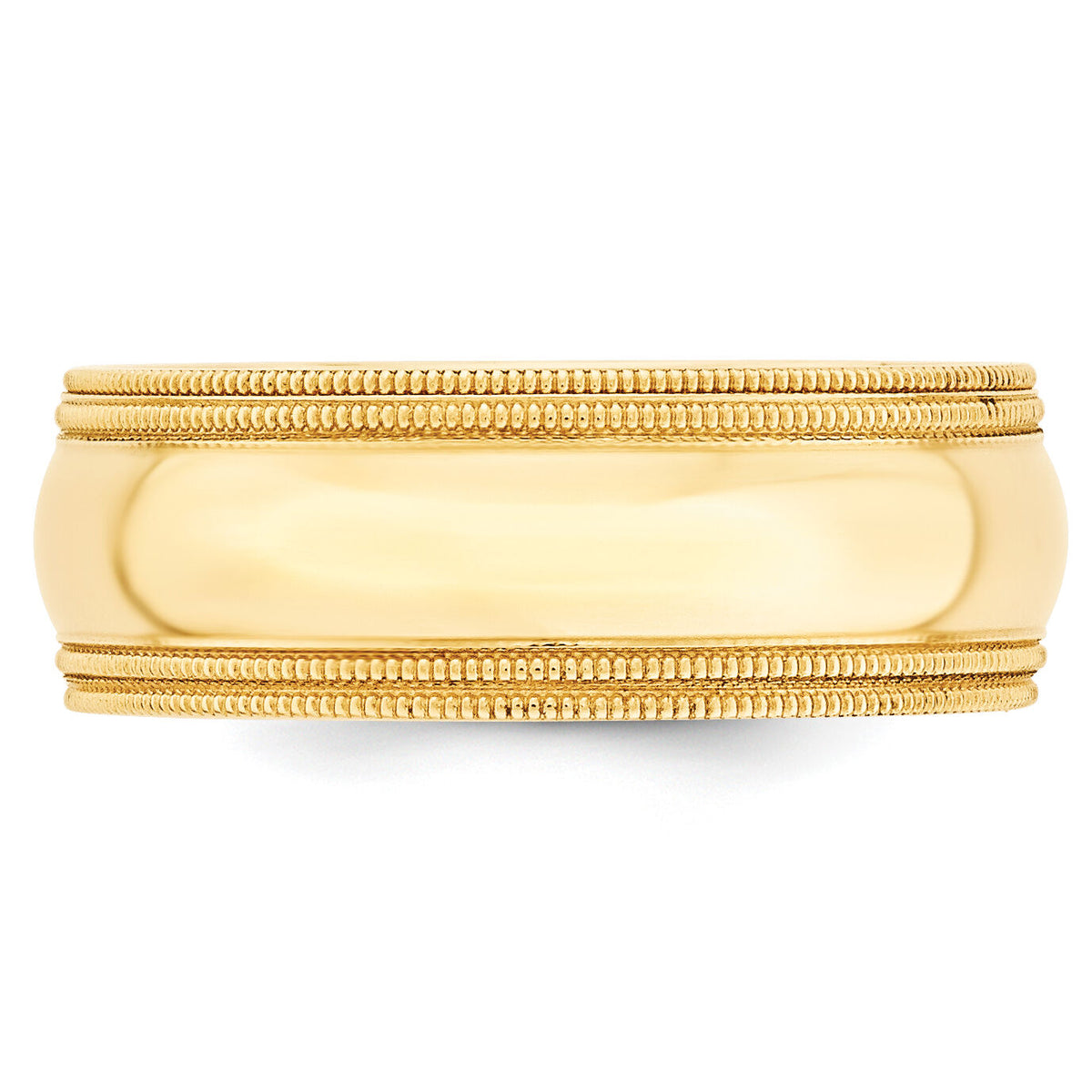 14KY 8mm Double Milgrain Comfort Fit Band-DMC080