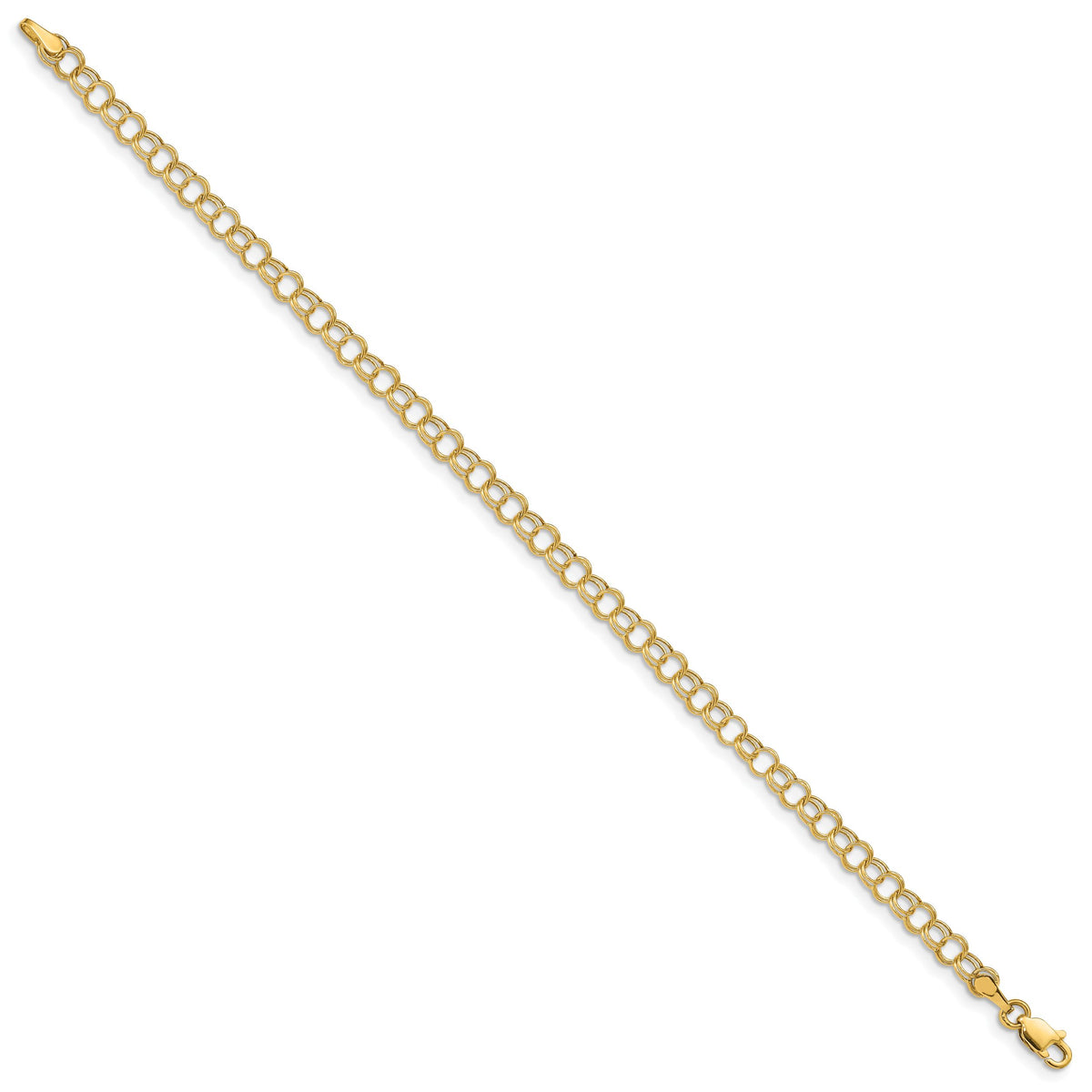 14k Hollow Double Link Charm Bracelet-DO350-8