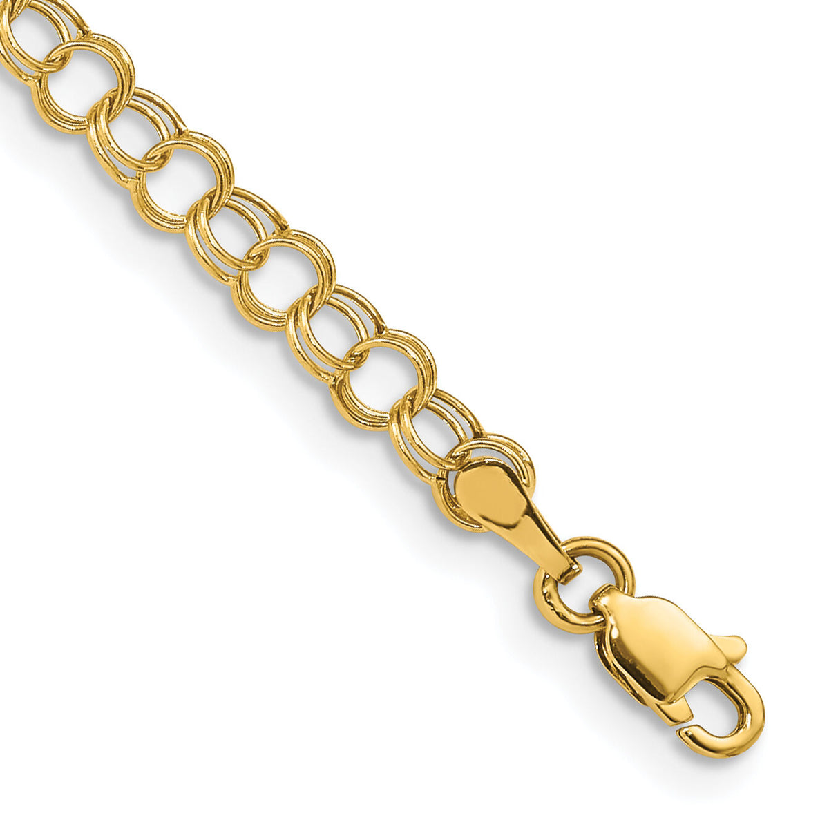 14k Hollow Double Link Charm Bracelet-DO350-6