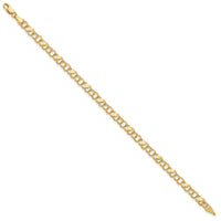 14k Double Link with Hearts Charm Bracelet-DO499-8