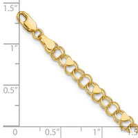 14k Double Link with Hearts Charm Bracelet-DO499-8