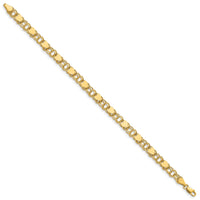 14k Double Link with Hearts Charm Bracelet-DO500-8
