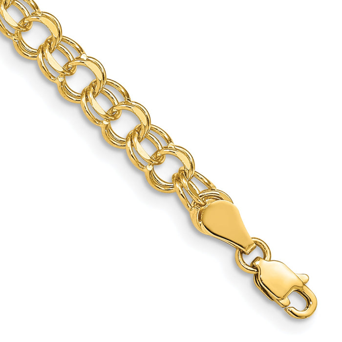 14k Double Link Charm Bracelet-DO502-8