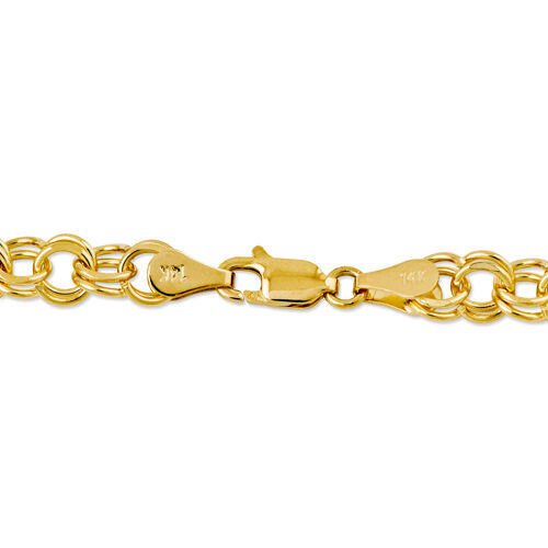 14KY Double Link Charm Bracelet-DO503-7