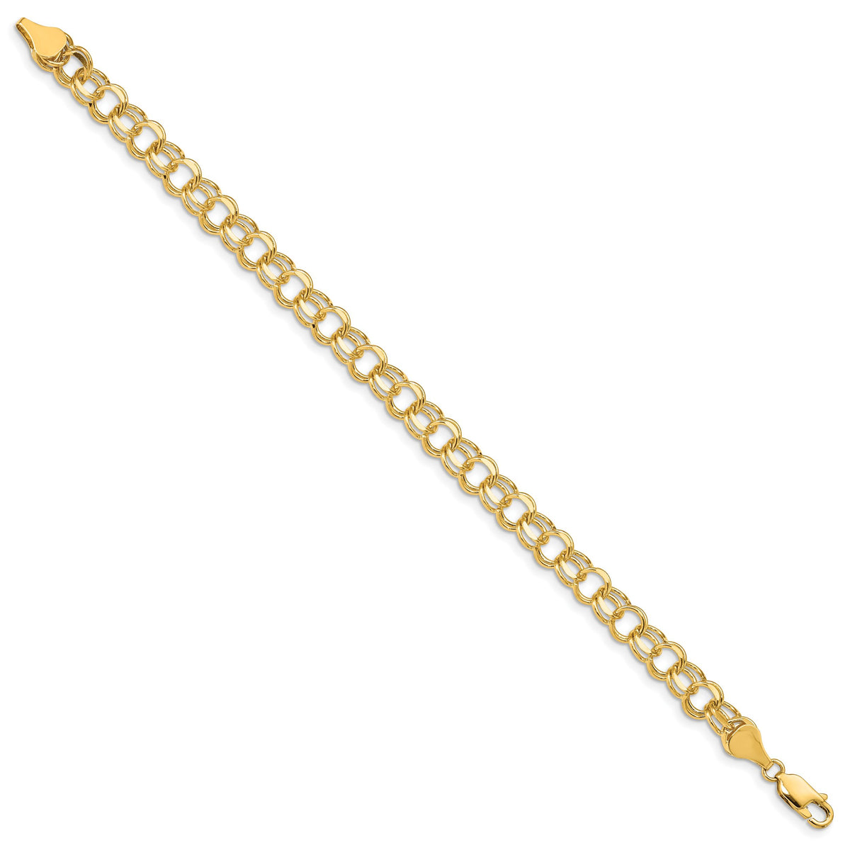 14k Double Link Charm Bracelet-DO504-8