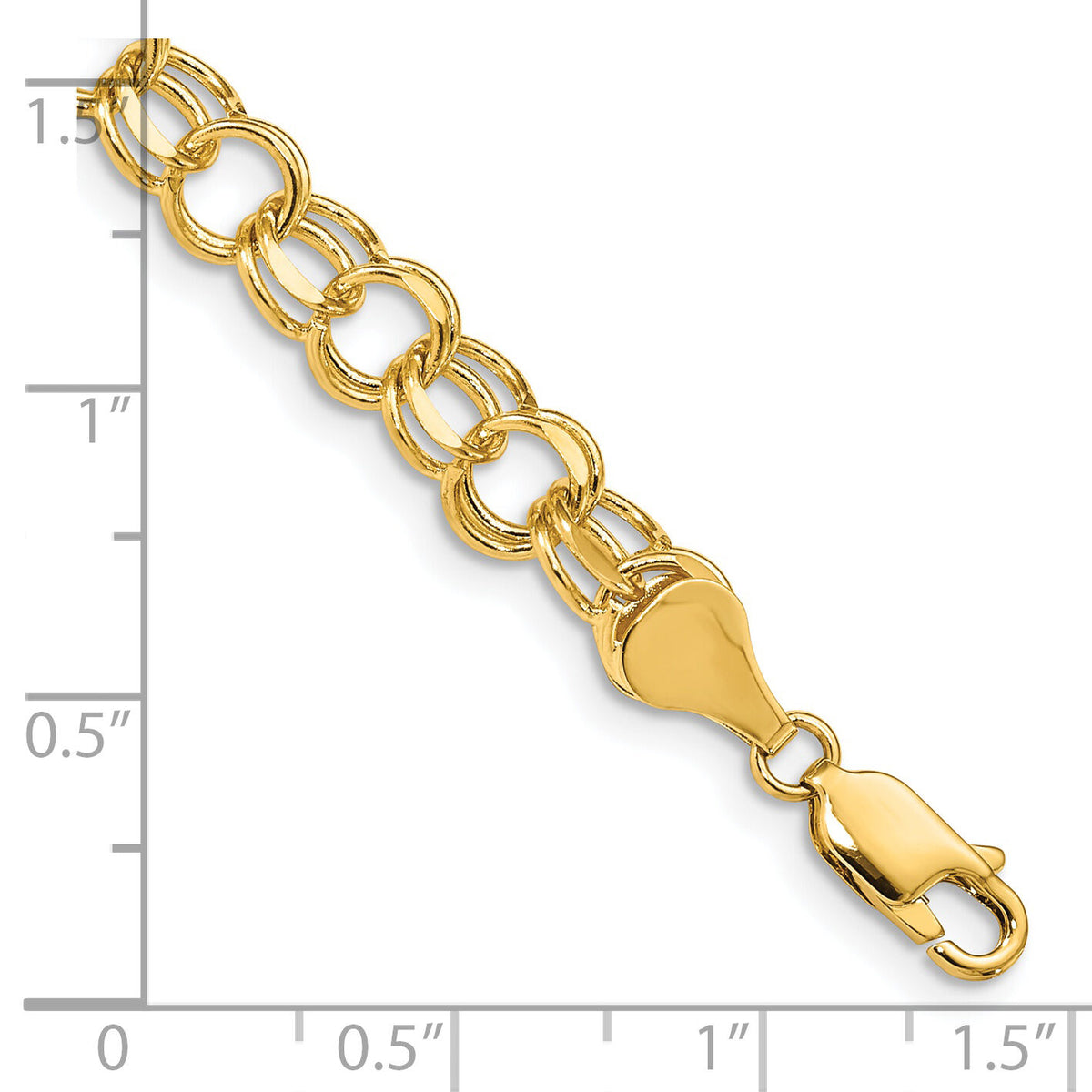 14k Double Link Charm Bracelet-DO504-8