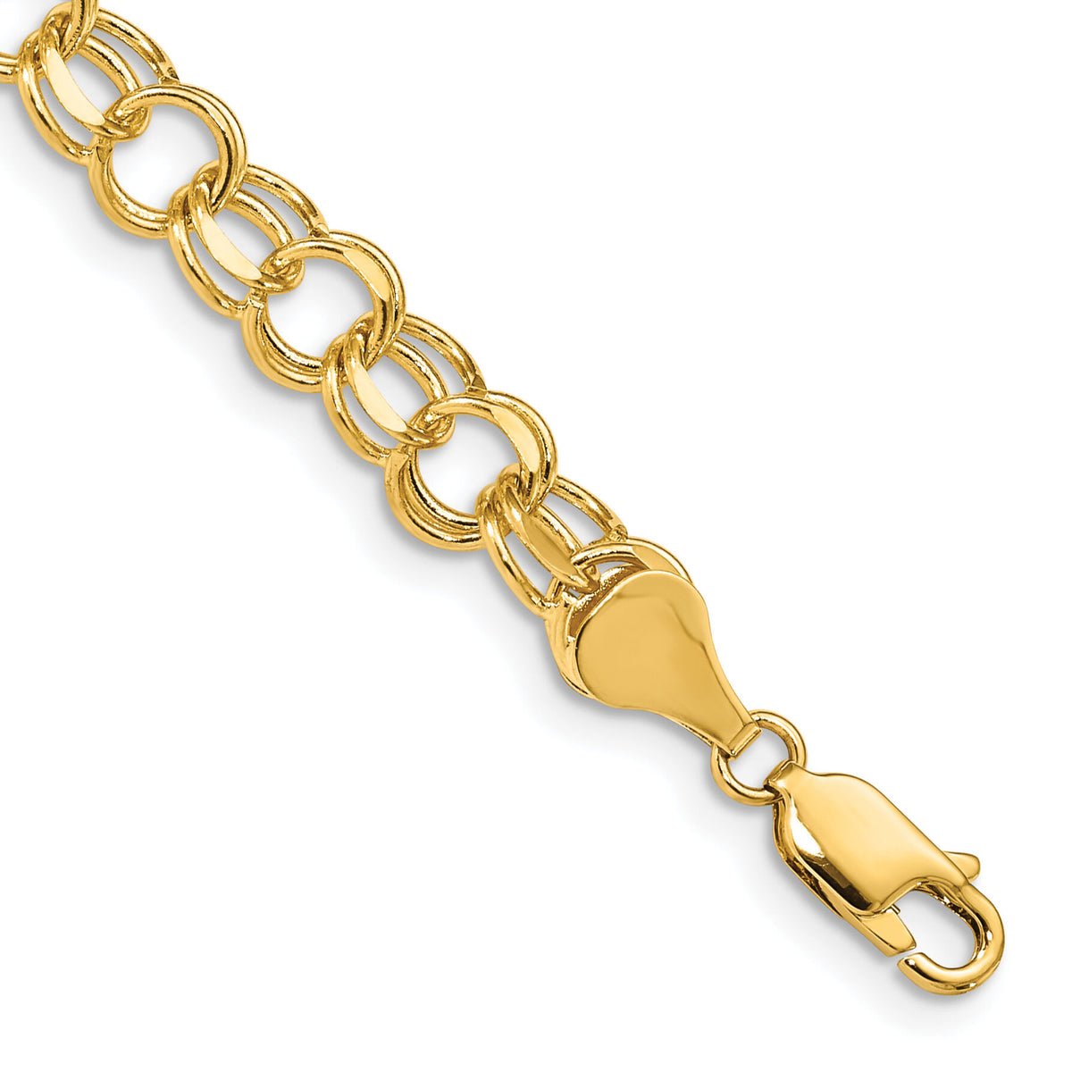 14k Double Link Charm Bracelet-DO504-7