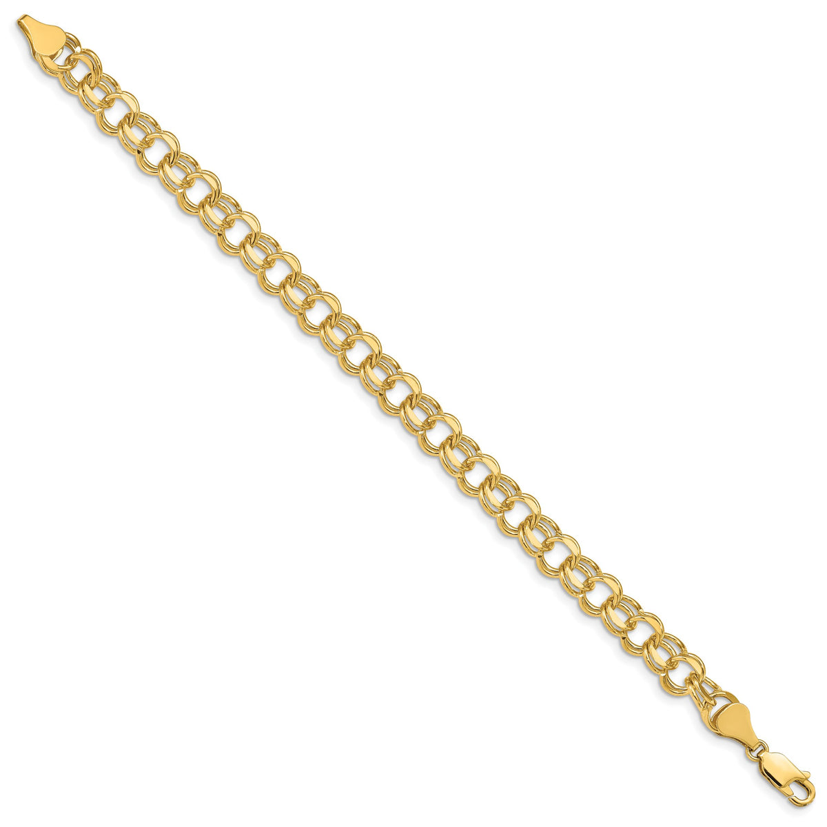 14k Double Link Charm Bracelet-DO505-8