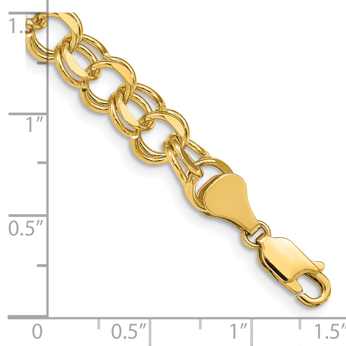 14k Double Link Charm Bracelet-DO505-8
