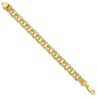 14k Double Link Charm Bracelet-DO508-7