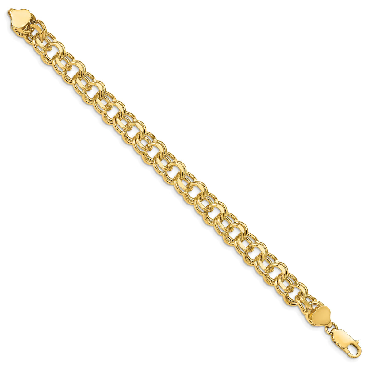 14k Double Link Charm Bracelet-DO508-8