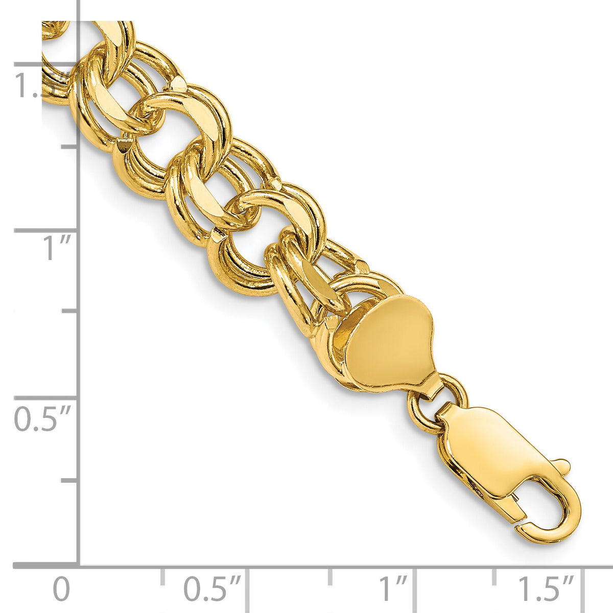 14k Double Link Charm Bracelet-DO508-7