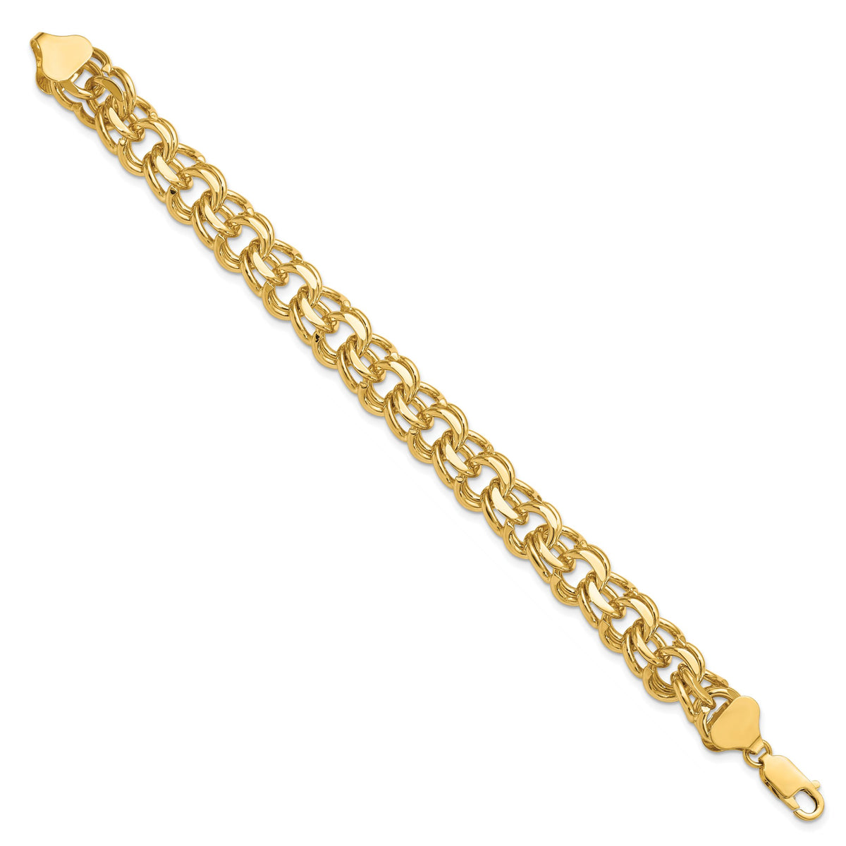 14k Double Link Charm Bracelet-DO509-7