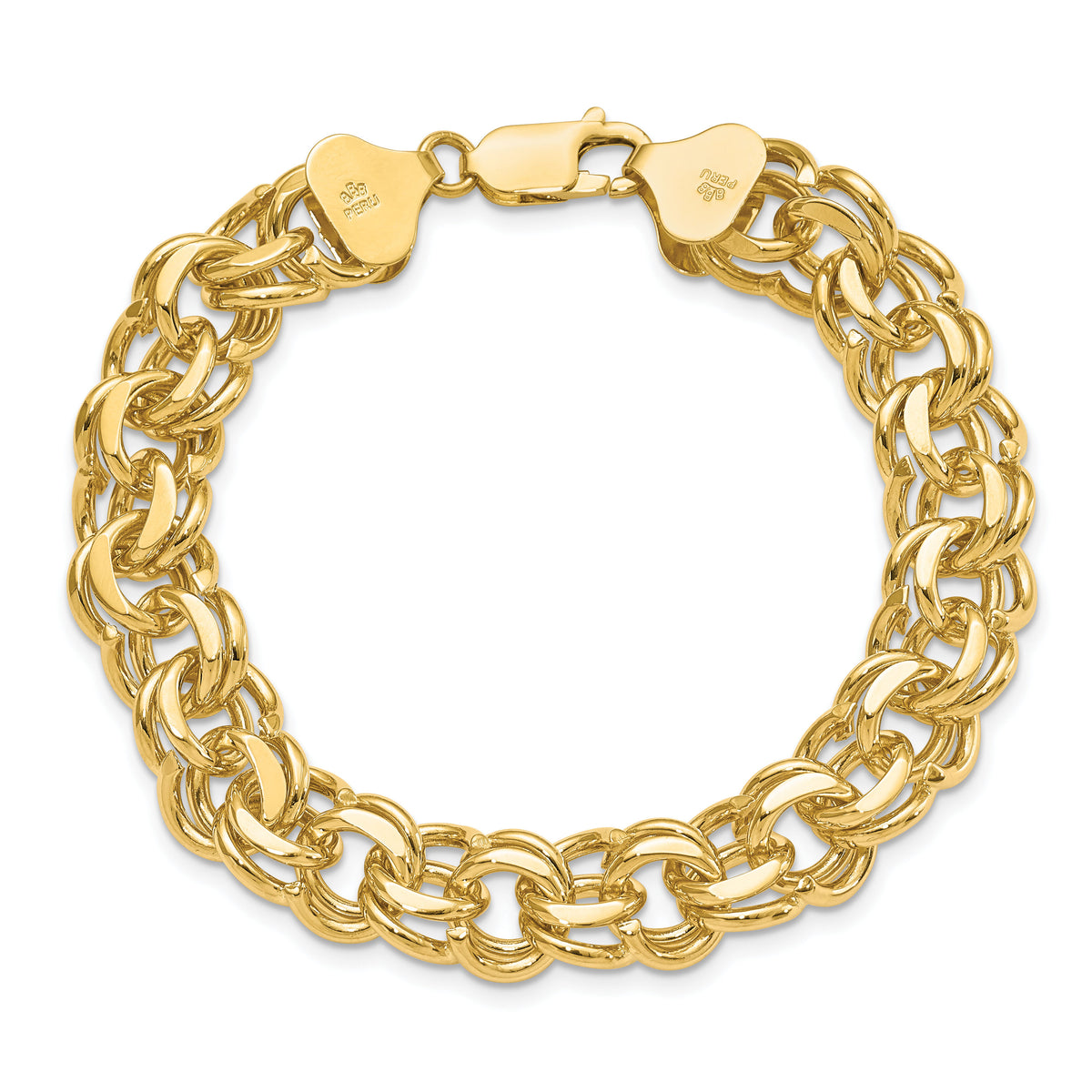 14k Double Link Charm Bracelet-DO509-7